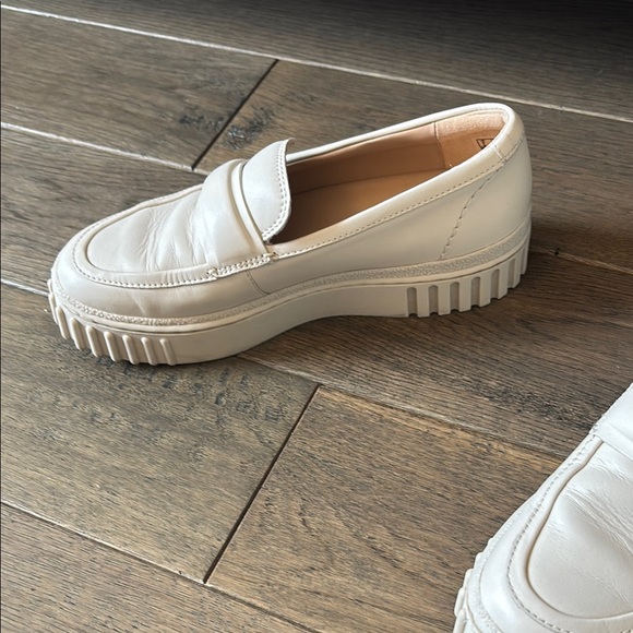 Clarks Cream Flats with Rugged Sole - Picture 5 of 12